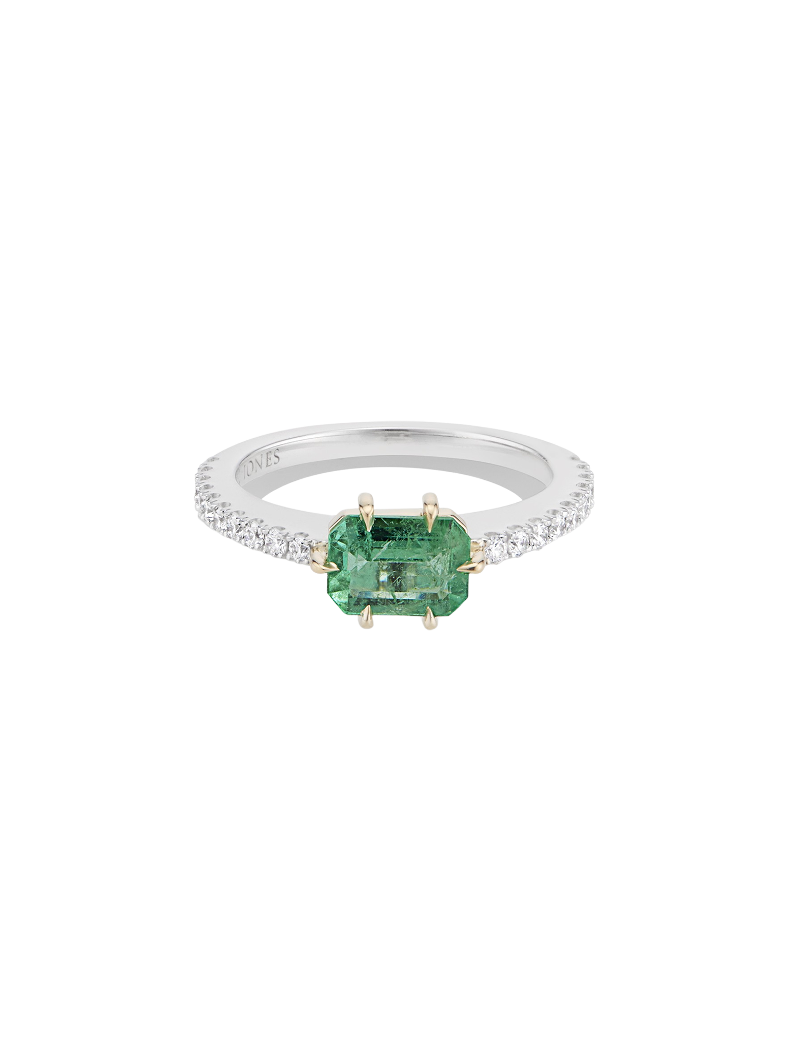 Emerald and diamond alternative engagement ring